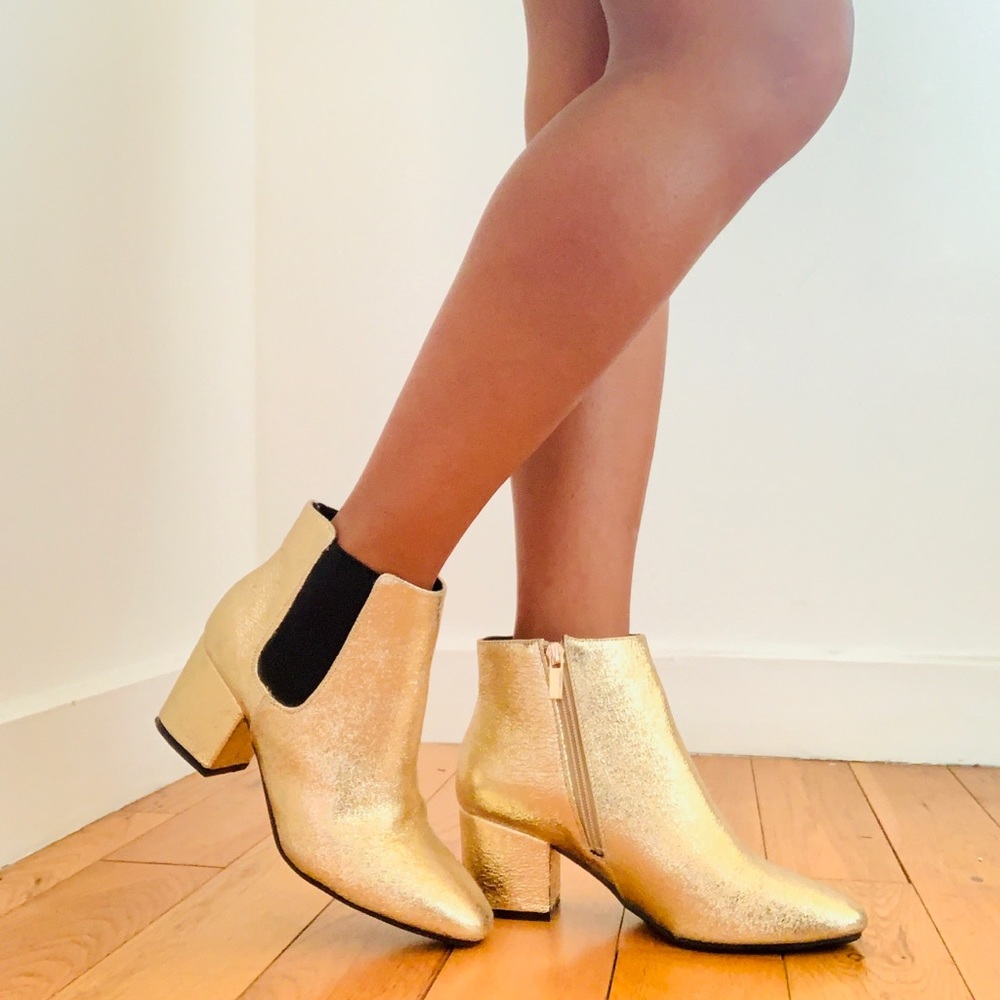 GOLD ANKLE BOOTS